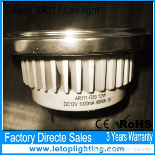 High CRI G53 base Reflector 12W Citizen AR111 led light